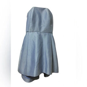 Halston Heritage Royal Blue Rounded Strapless High Low Dress with Pockets Size 2